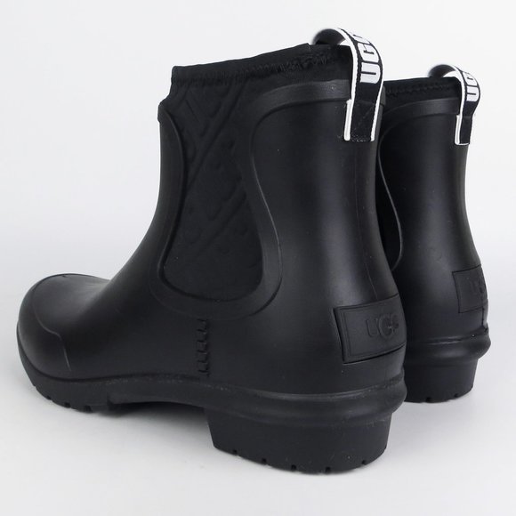 UGG Chevonne Rain Boots Fur Insole Black NEW - Picture 4 of 6